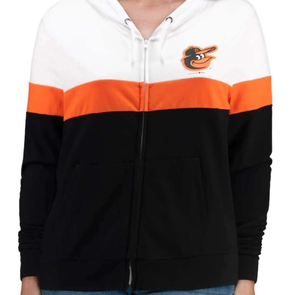 Fanatics Women's Orioles Tri-Color Hoodie - Black, Orange, White